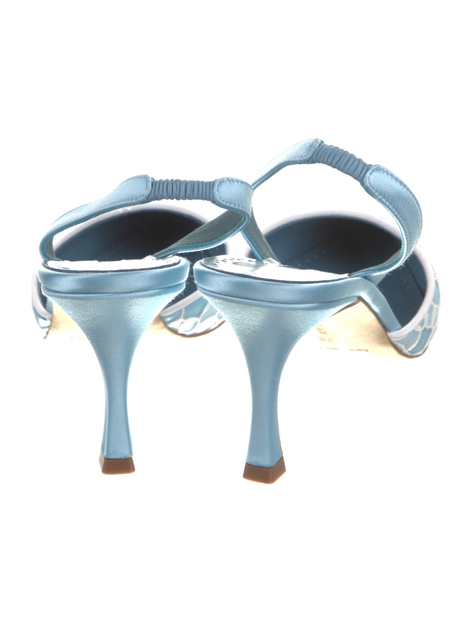 Manolo Blahnik Satin Printed Slingback Pumps